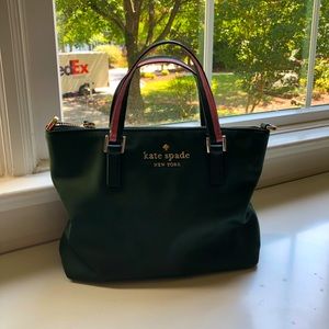 Kate Spade, small nylon tote/purse, army green/olive